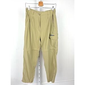 EXOFFICIO Womens  10 Convertible Cargo Pants Zip Off Nylon Hike Camp Khaki Tan